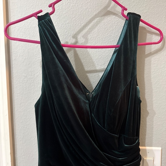 Revelry Green velvet Christmas or bridesmaid dress - Picture 3 of 5